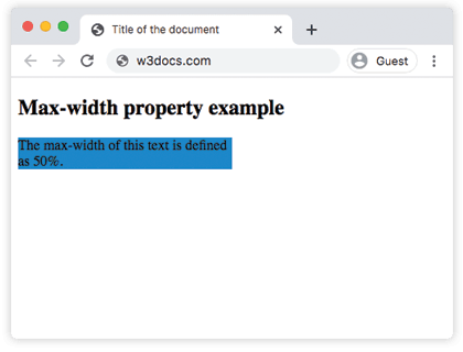 Propriedade CSS max-width