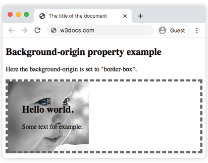 Imagem de fundo posicionada na origem da padding-box