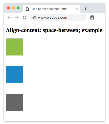 Propriedade CSS align-content com o valor space-between