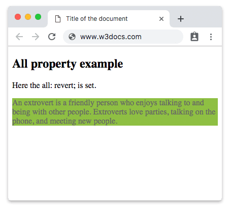 Propriedade CSS all