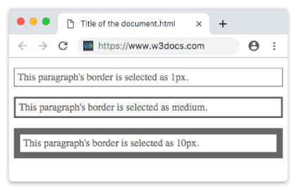 Propriedade CSS border-width