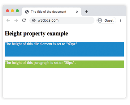 Propriedade CSS height