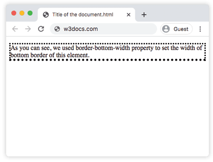 Propriedade CSS border-bottom-width